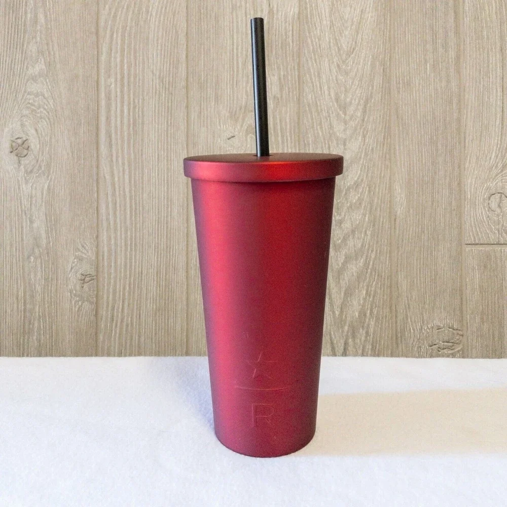 Starbucks Reserve Exclusive Soft Touch Red Burgundy Stainless Steel 16oz Tumbler